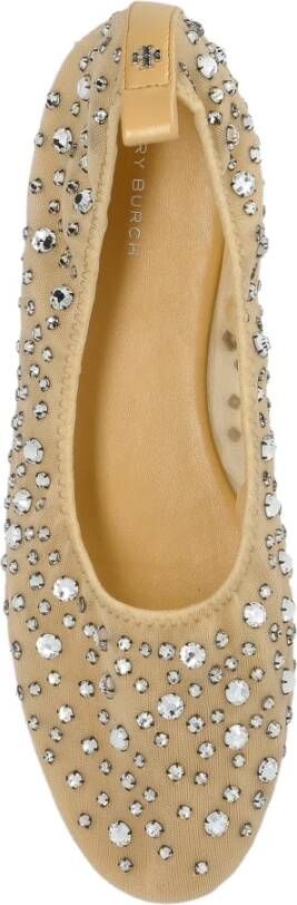 TORY BURCH Ballerina's met glinsterende kristallen Beige Dames