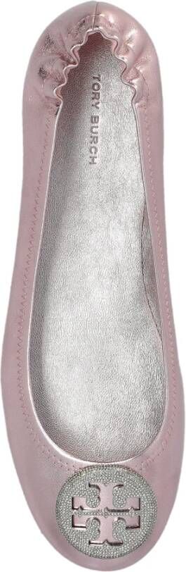 TORY BURCH Ballerina's met logo-vormige applicatie Pink Dames