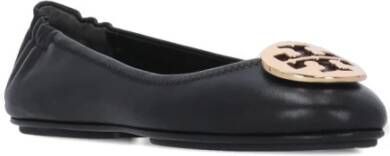 TORY BURCH Stijlvolle zwarte leren balletflats Zwart Dames