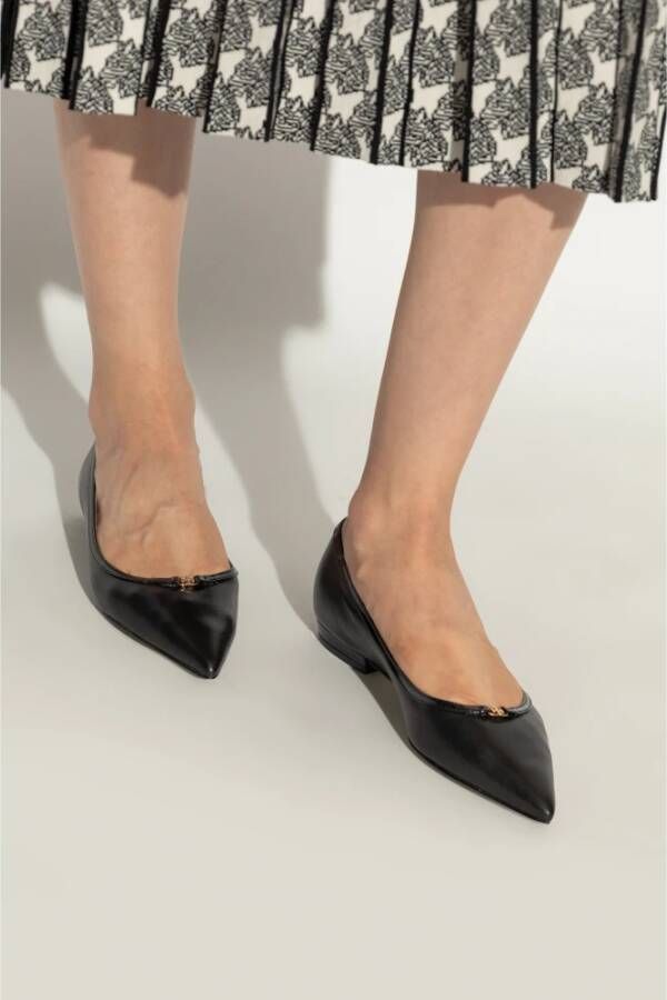 TORY BURCH Ballet Flats met Logo Black Dames