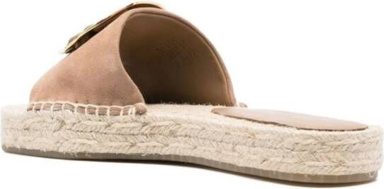 TORY BURCH Beige Leren Espadrille Slide Muilezels Beige Dames