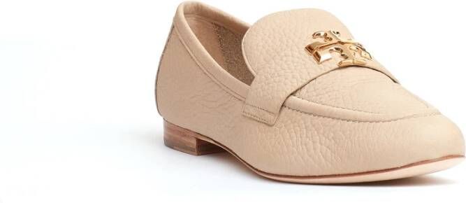 TORY BURCH Beige leren mocassin met logo Beige Dames