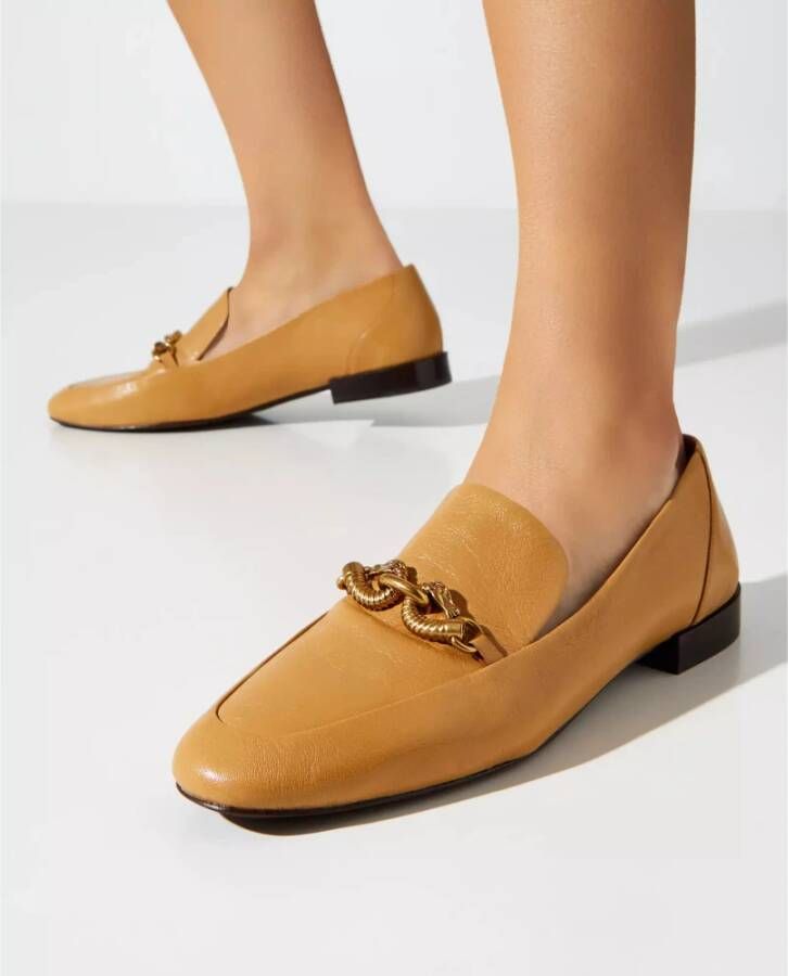 TORY BURCH Beige Leren Mocassins Klassiek Model Beige Dames