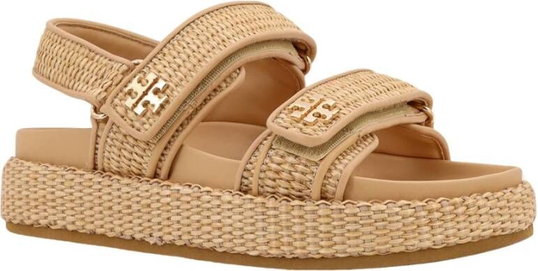 TORY BURCH Beige Sandalen met Verstelbare Banden Beige Dames