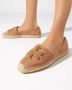 TORY BURCH Beige Suède Espadrilles met Double T Logo Brown Dames - Thumbnail 2