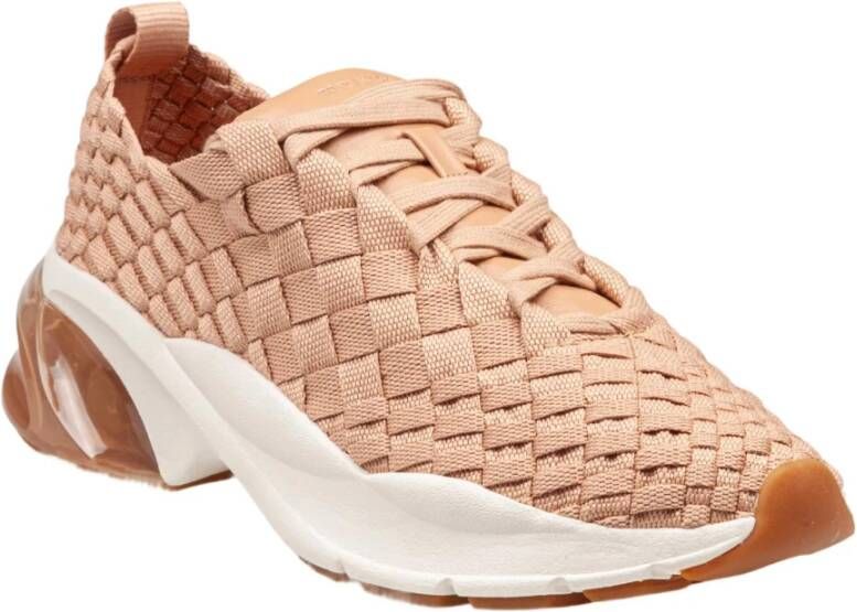 TORY BURCH Blush Geweven Stof Trainer Sneakers Pink Dames