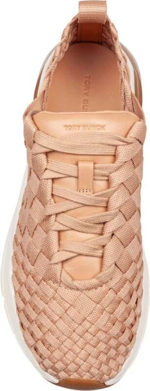 TORY BURCH Blush Geweven Stof Trainer Sneakers Pink Dames