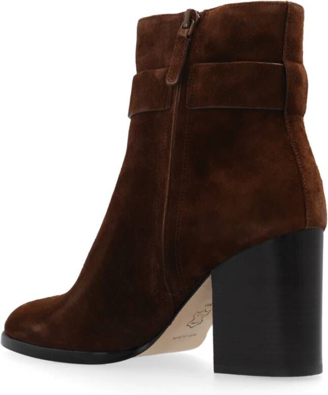 TORY BURCH Booties met logo Brown Dames