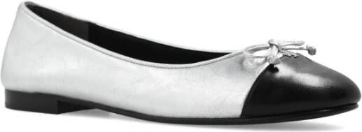 TORY BURCH Cap-Toe leren balletflats Gray Dames