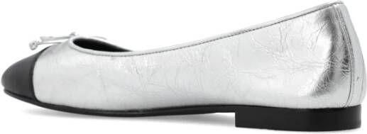 TORY BURCH Cap-Toe leren balletflats Gray Dames