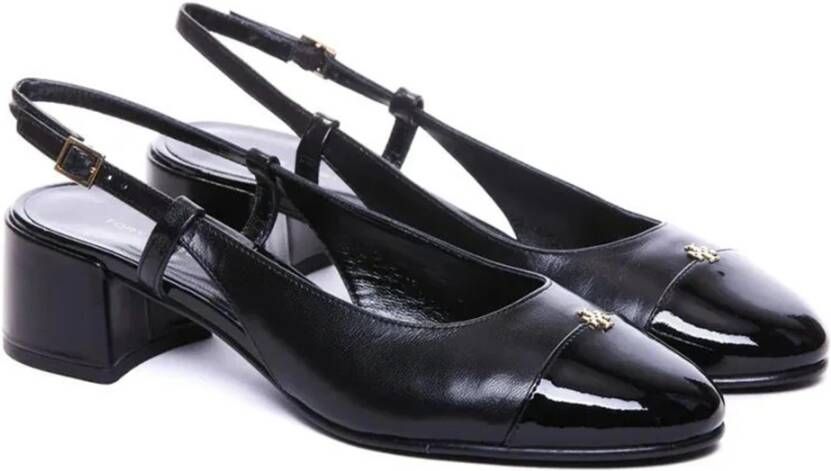 TORY BURCH Cap-Toe Slingback Hakken Black Dames