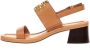 TORY BURCH Eleanor Logo Sandal Brown Dames - Thumbnail 3