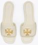 TORY BURCH Eleanor Slide Platte Sandalen Beige Dames - Thumbnail 4