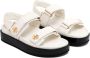 TORY BURCH Crèmekleurige Leren Sandalen met Klittenbandsluiting White Dames - Thumbnail 8