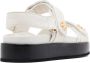 TORY BURCH Crèmekleurige Leren Sandalen met Klittenbandsluiting White Dames - Thumbnail 9