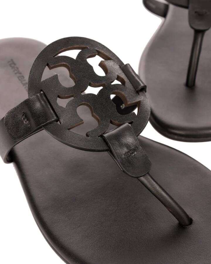 TORY BURCH Elegante Leren Sandalen voor Dames Zwart Dames