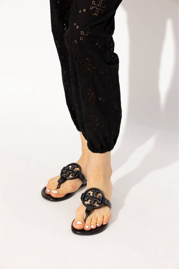 TORY BURCH Zwarte Leren Miller Slides Black Dames - Foto 4