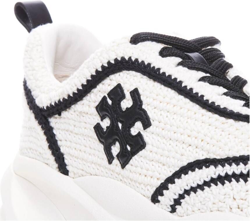 TORY BURCH Gehaakte Sneakers voor Stijlvolle Look Beige Dames