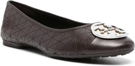 TORY BURCH Gestikte Ballerina Schoenen Brown Dames