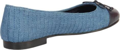 TORY BURCH Gestikte Cap-Toe Ballet Flats Blue Dames