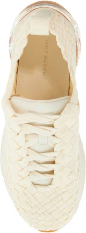 TORY BURCH Geweven Stof Veterschoenen Beige Dames