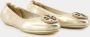 TORY BURCH Gouden Leren Ballerina's Instap Ronde Neus Yellow Dames - Thumbnail 2