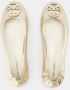 TORY BURCH Gouden Leren Ballerina's Instap Ronde Neus Yellow Dames - Thumbnail 4