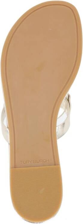 TORY BURCH Gouden Leren Sandalen met Logo Yellow Dames