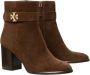 TORY BURCH Gouden Logo Hak Enkellaars Brown Dames - Thumbnail 2