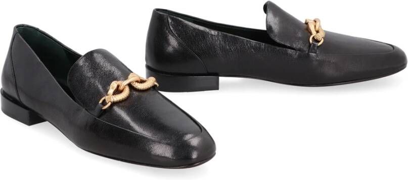 TORY BURCH Goudkleurige Leren Loafers Black Dames