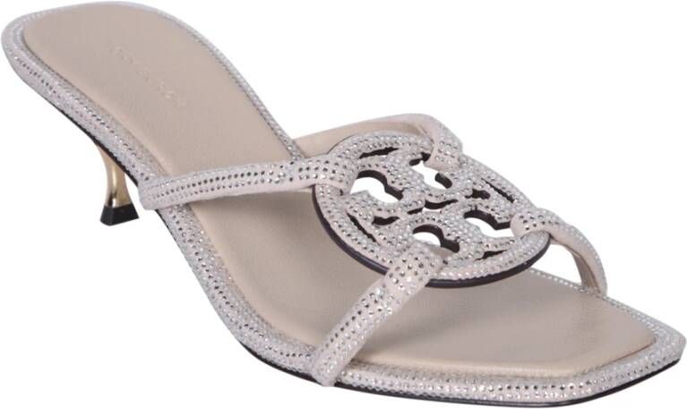 TORY BURCH Grijze Sandalen met Kristallen Gray Dames