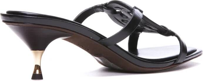 TORY BURCH Miller Geo Bombe Hak Sandalen Zwart Dames