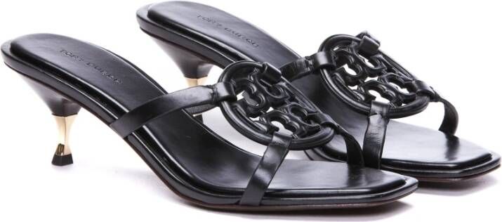 TORY BURCH Miller Geo Bombe Hak Sandalen Zwart Dames