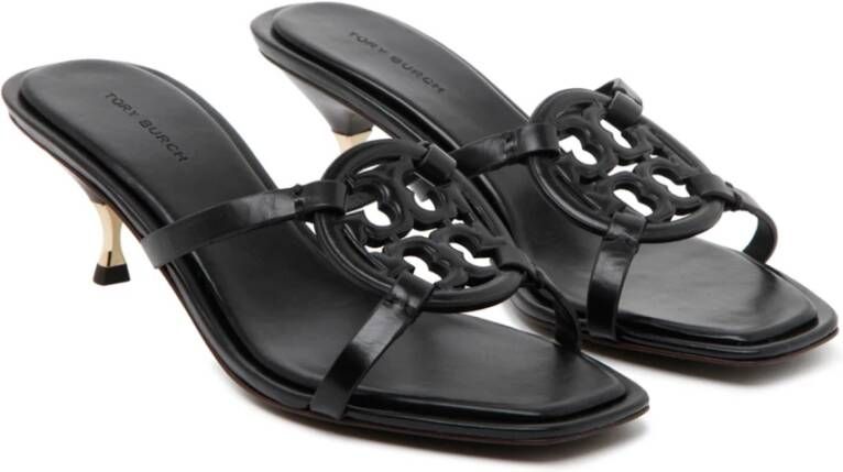 TORY BURCH Zwarte Miller Bombé Sandalen van Kalfsleer Zwart Dames