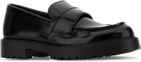 TORY BURCH Klassieke zwarte leren loafers Black Dames