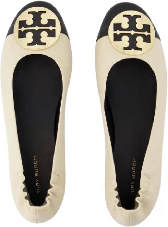 TORY BURCH Leather flats Beige Dames