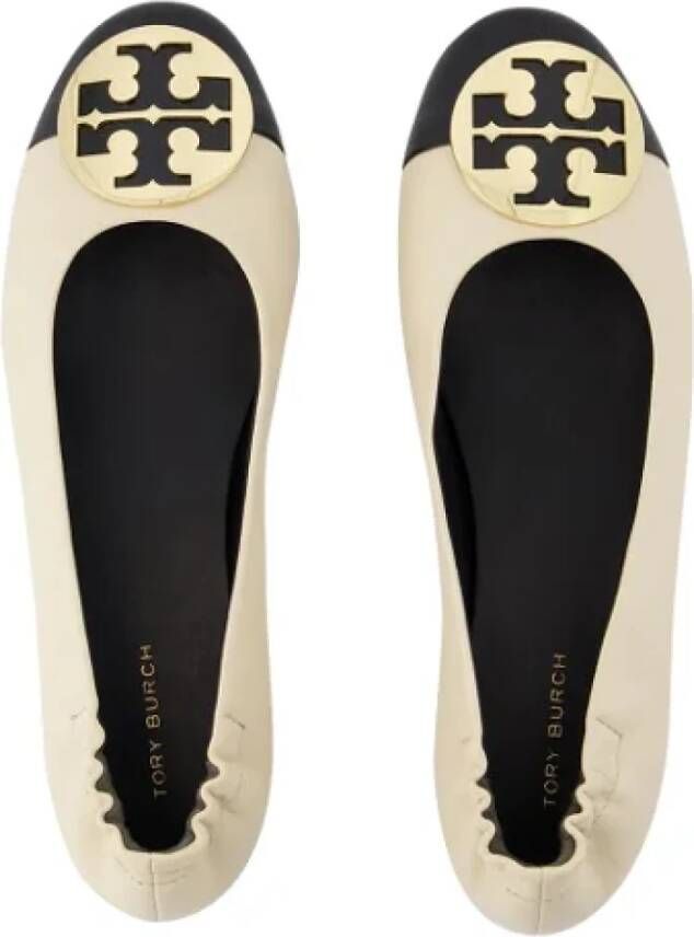 TORY BURCH Leather flats Beige Dames