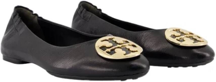 TORY BURCH Leather flats Black Dames