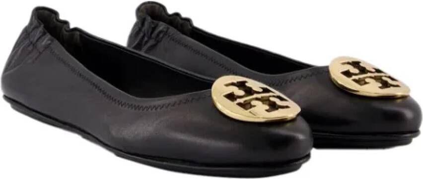 TORY BURCH Leather flats Black Dames