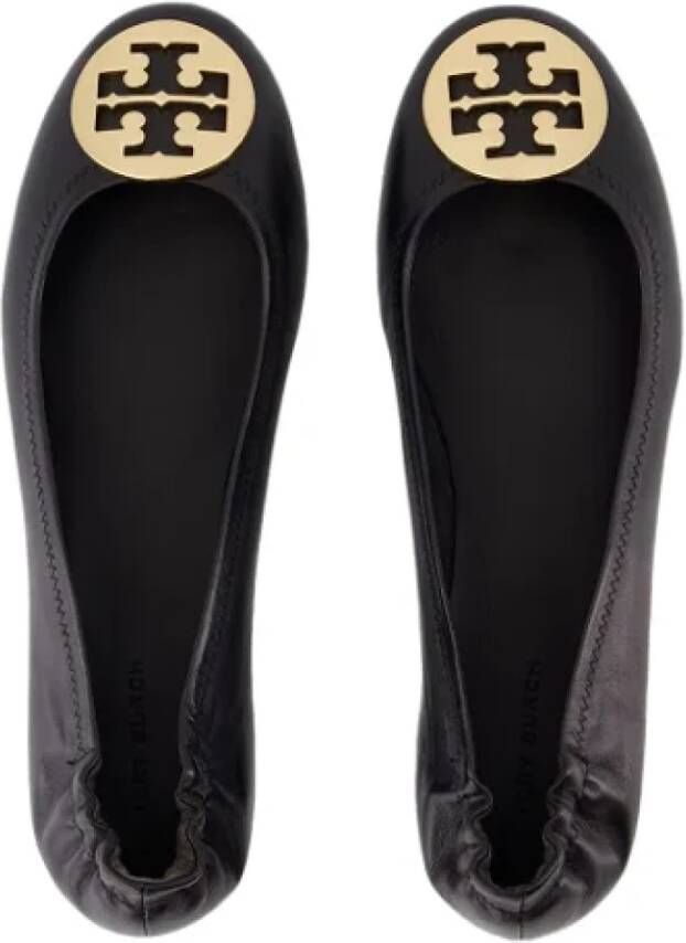 TORY BURCH Leather flats Black Dames