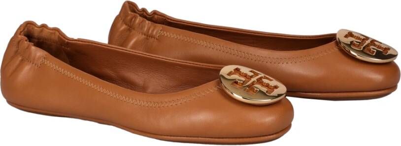 TORY BURCH Leren Ballerina Regular Fit 100% leer Brown Dames