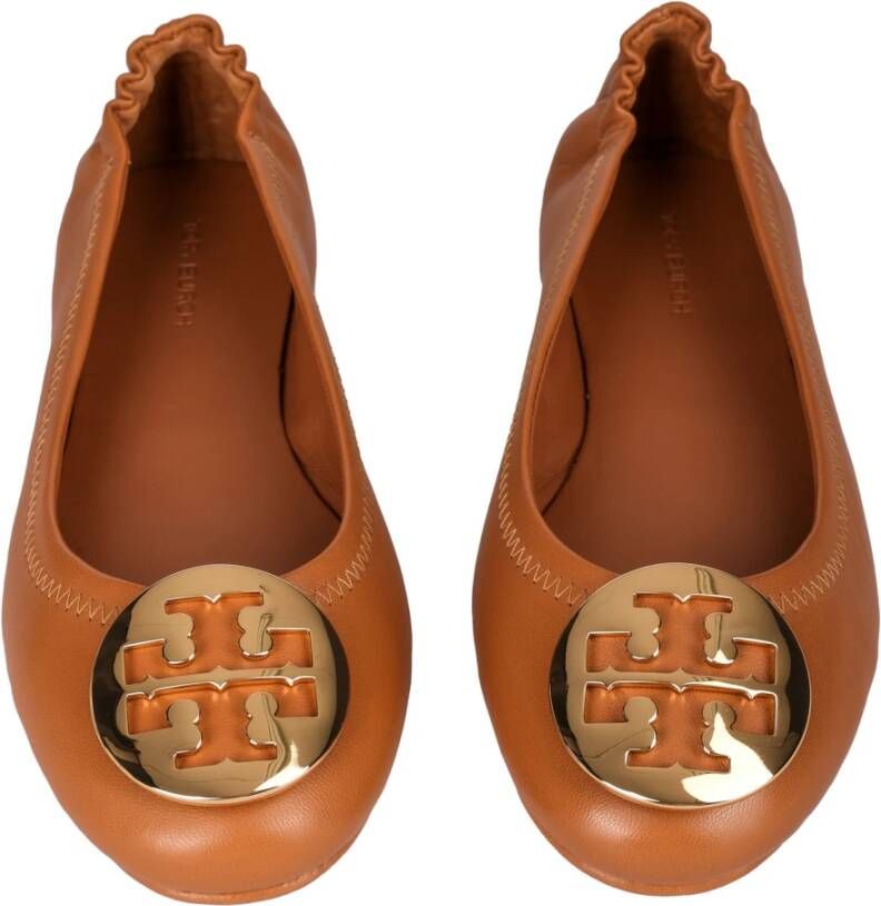 TORY BURCH Leren Ballerina Regular Fit 100% leer Brown Dames