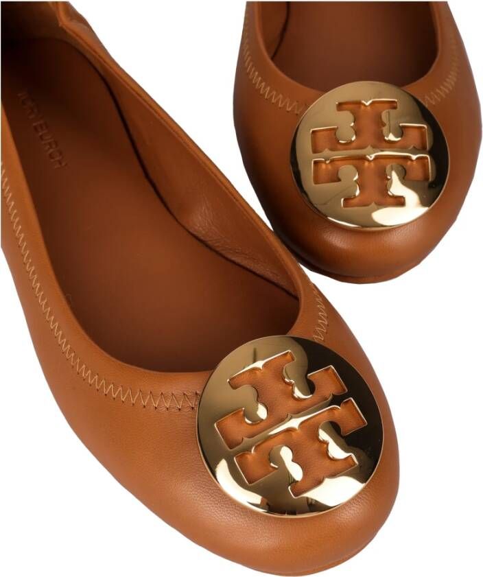 TORY BURCH Leren Ballerina Regular Fit 100% leer Brown Dames