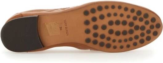 TORY BURCH Leren Ballerina Schoenen met Rubberen Zool Brown Dames