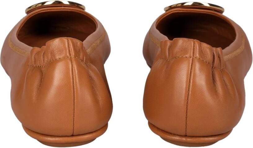 TORY BURCH Leren Ballerinas Brown Dames