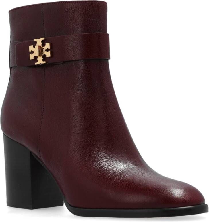 TORY BURCH Leren enkellaarzen Red Dames