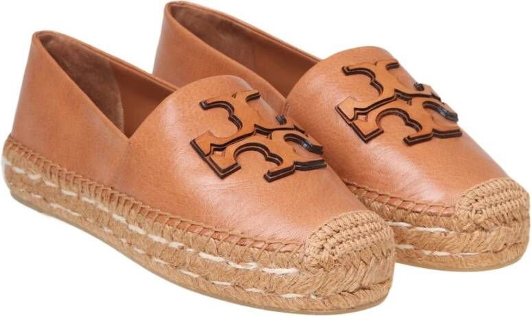 TORY BURCH Leren Espadrille Sneakers Brown Dames