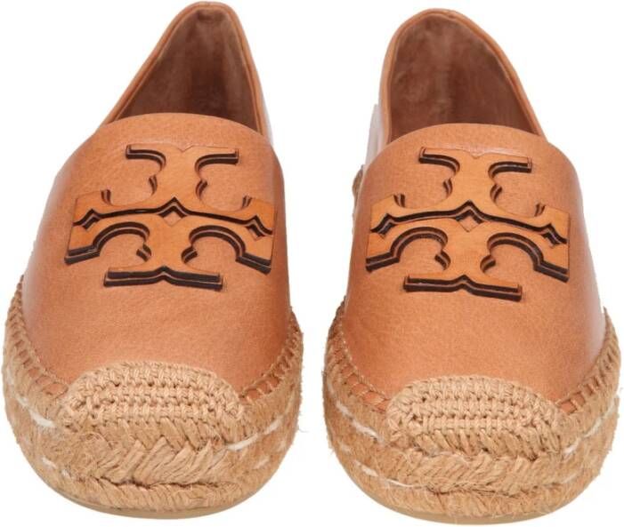 TORY BURCH Leren Espadrille Sneakers Brown Dames