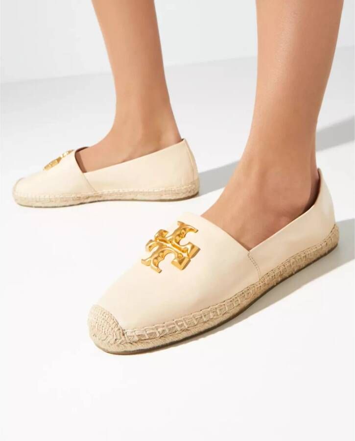 TORY BURCH Leren Espadrilles Eleonor White Dames