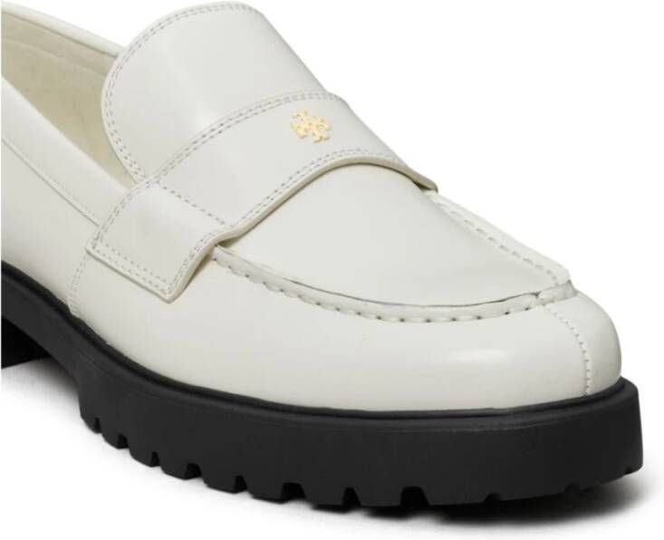 TORY BURCH Leren Instap Flats met Double T White Dames